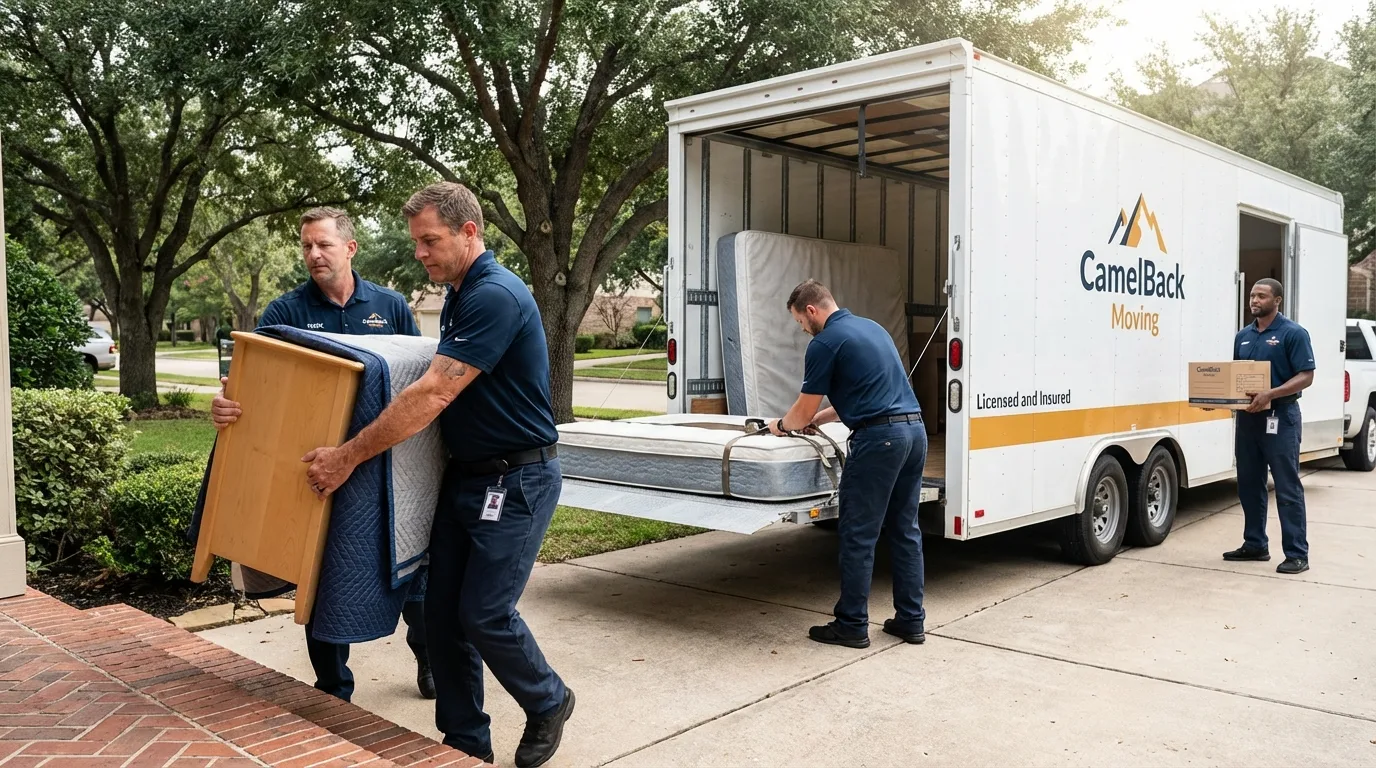 Crew loading residential truck for cross-state move from Butler, NJ