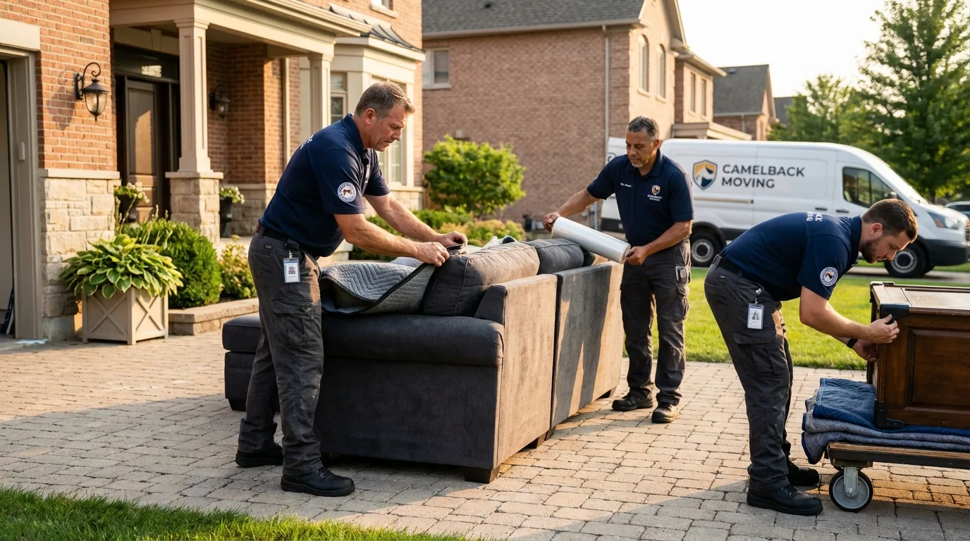 Large estate moving crew wrapping furniture in Butler, NJ